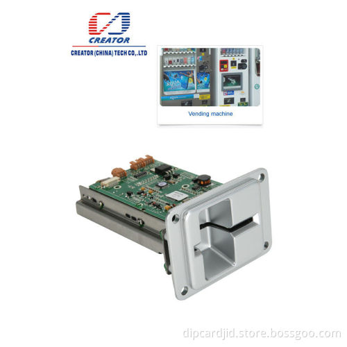 Manual Insert Dip Card Reader With Card Latch Function , IC Smart Card Reader